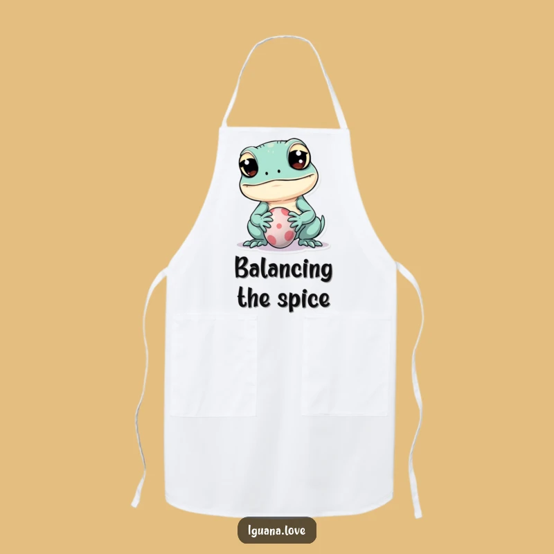 Funny Kawaii Iguana Apron: Cook with Charm and Hilarious Balance!