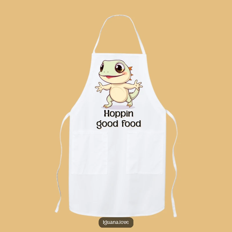Funny Iguana Hop Apron: Kitchen Fun, Wide-Eyed Chef, Ideal Funny Gift