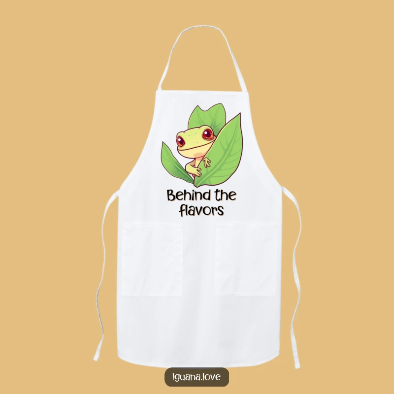 Funny Iguana Leaf Apron: Cook with Curiosity and Hilarious Charm!