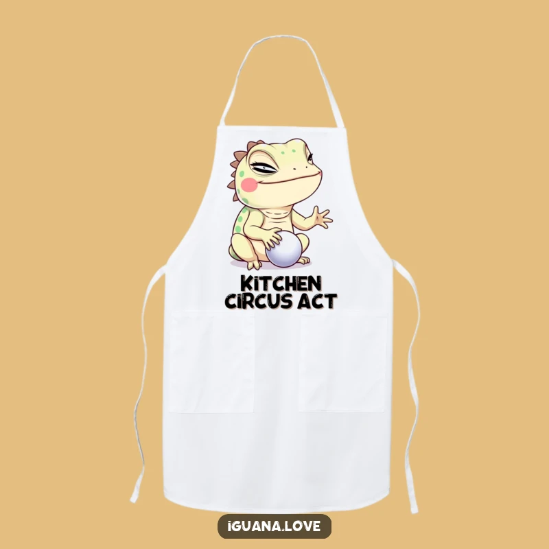 Funny Winking Iguana Apron - Hilarious Kitchen Trickster Accessory