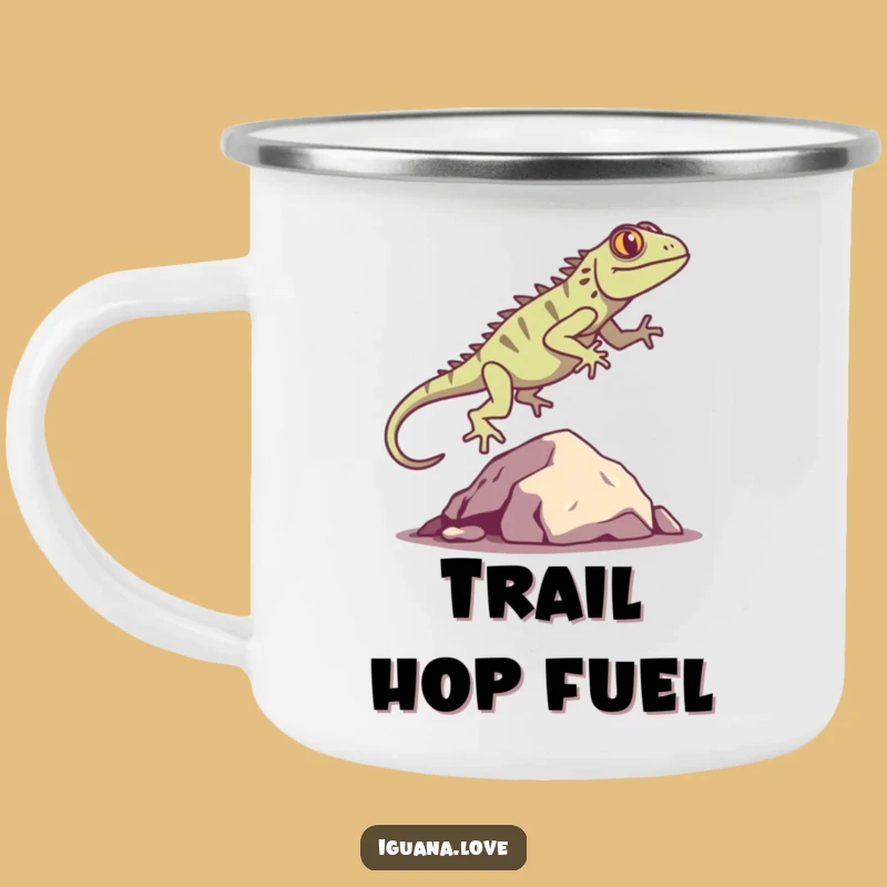 Funny Iguana Silhouette Camping Mug: Adventure Ready, Durable, Perfect Funny Gift
