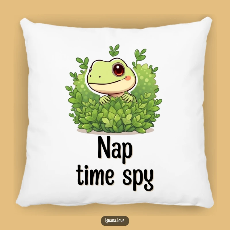 Funny Peeking Iguana Throw Pillow - Playful Character Cozy Surprise Gift