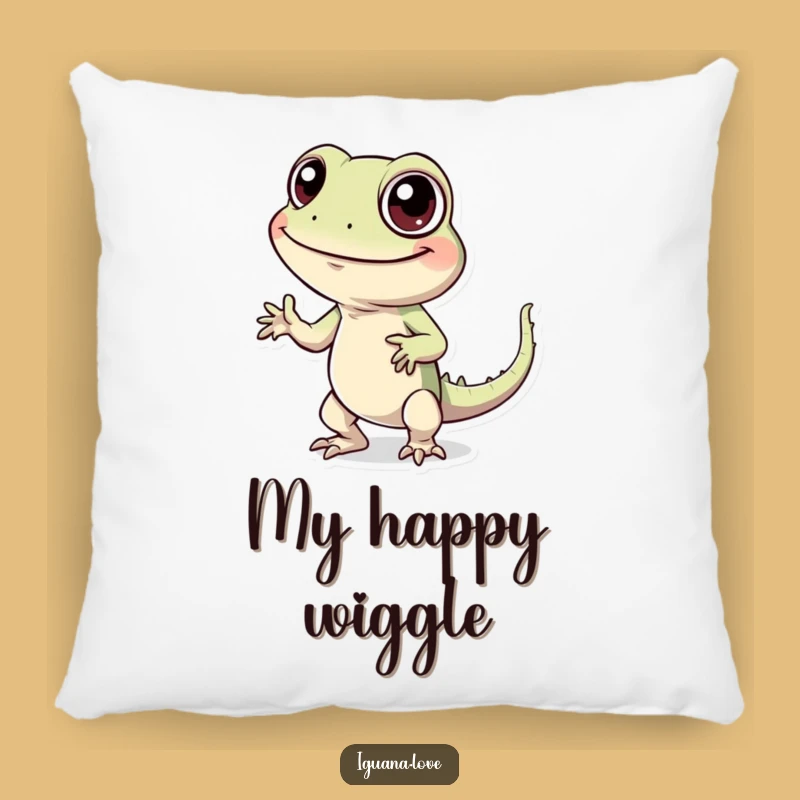 Funny Dancing Iguana Throw Pillow - Cheerful Character Cozy Fun Decor Gift