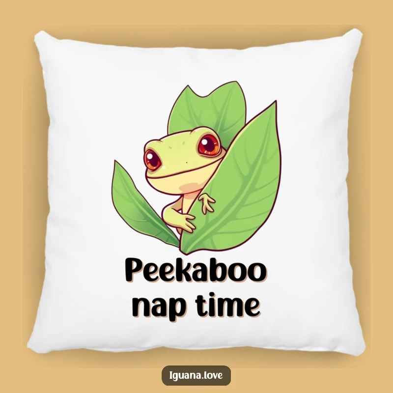 Funny Iguana Leaf Pillow: Cozy Up with Curiosity and Humorous Comfort