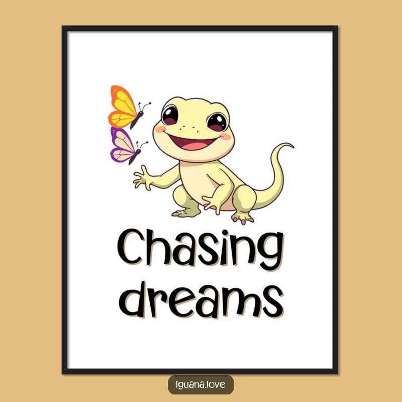 Funny Kawaii Iguana Digital Art: Printable Cutness, Instant Joy, Unique Funny Gift