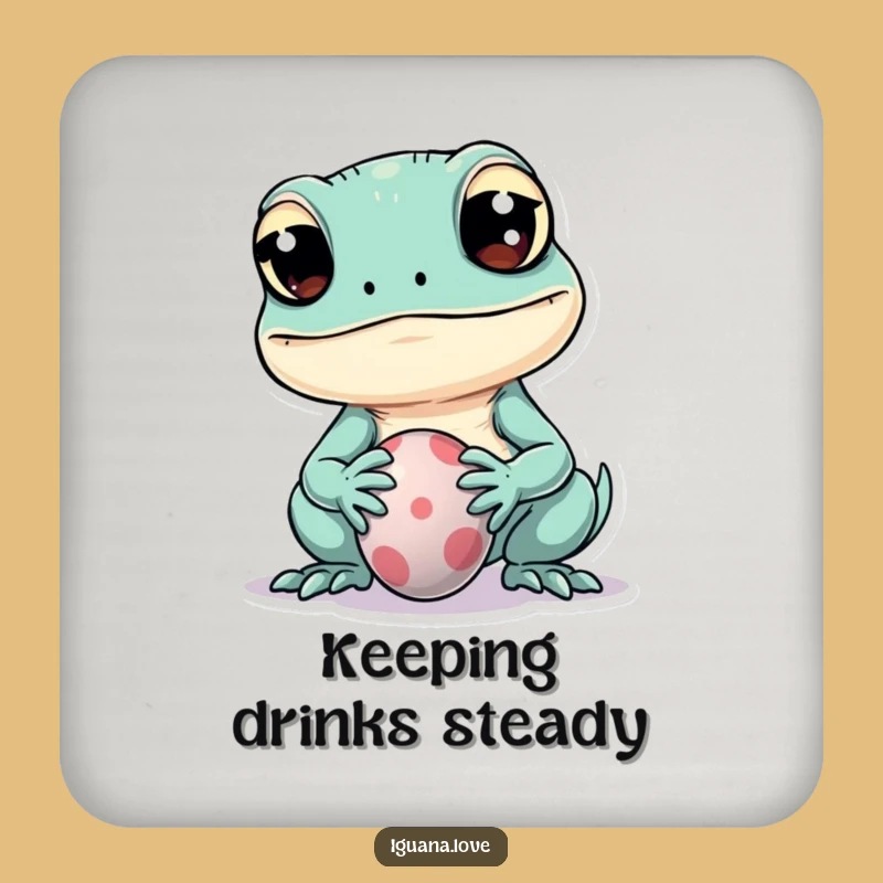 Funny Kawaii Iguana Coaster: Protect Surfaces with Adorable Balance and Humor