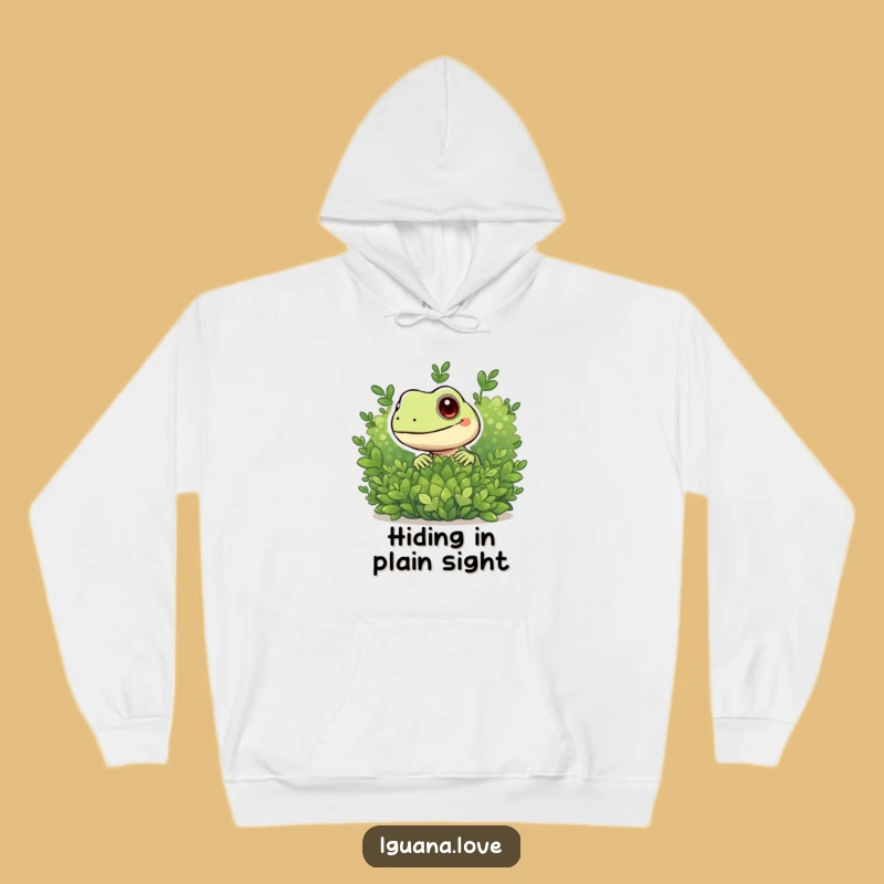 Funny Peeking Iguana Hoodie - Playful Character Cozy Mystery Gift