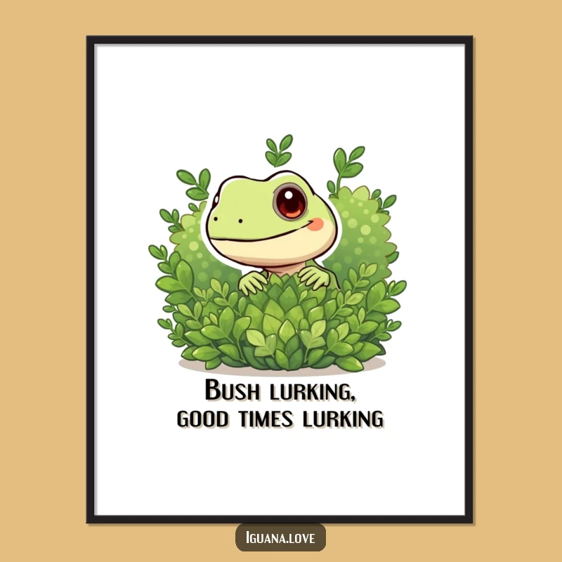 Free Printable Wall Art: Iguana Peeking - Funny Downloadable Decor