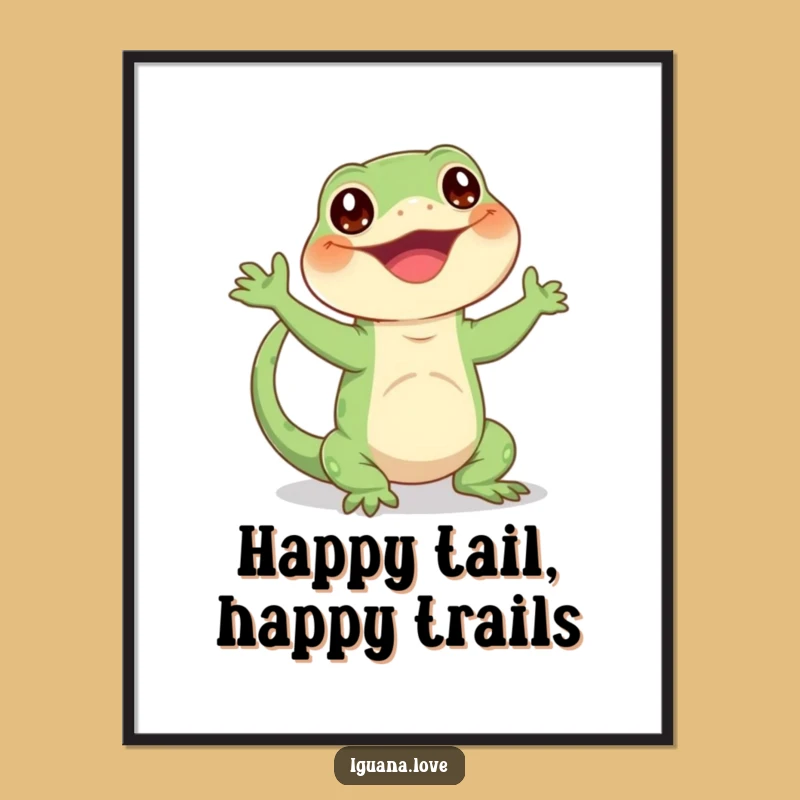 Free Printable Wall Art: Iguana Tail Wave - Funny Downloadable Decor