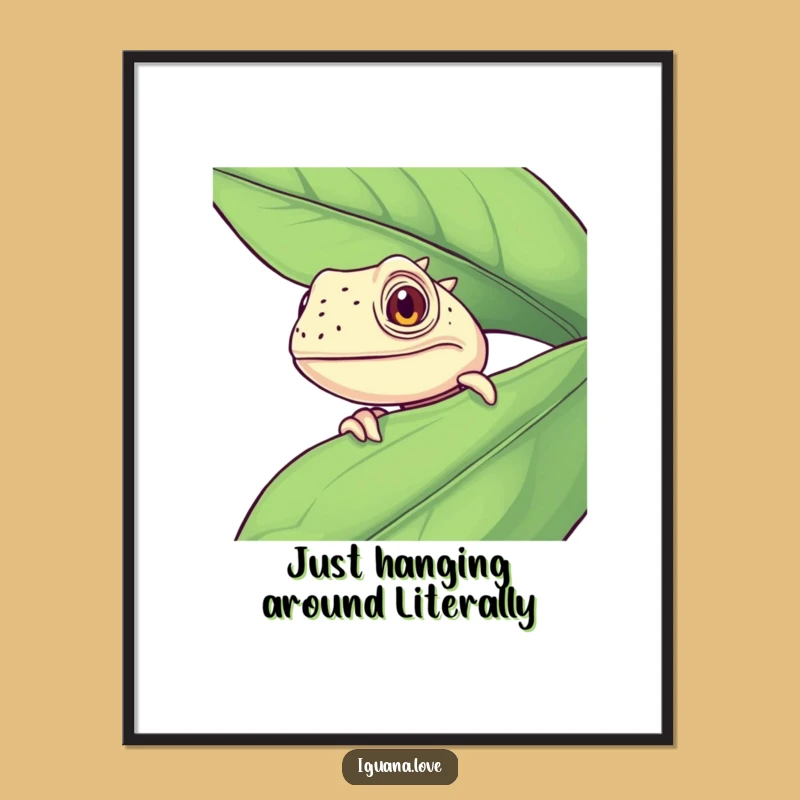 Free Printable Iguana Wall Art: Humorous Peeking Lizard Downloadable Home Decor Surprise