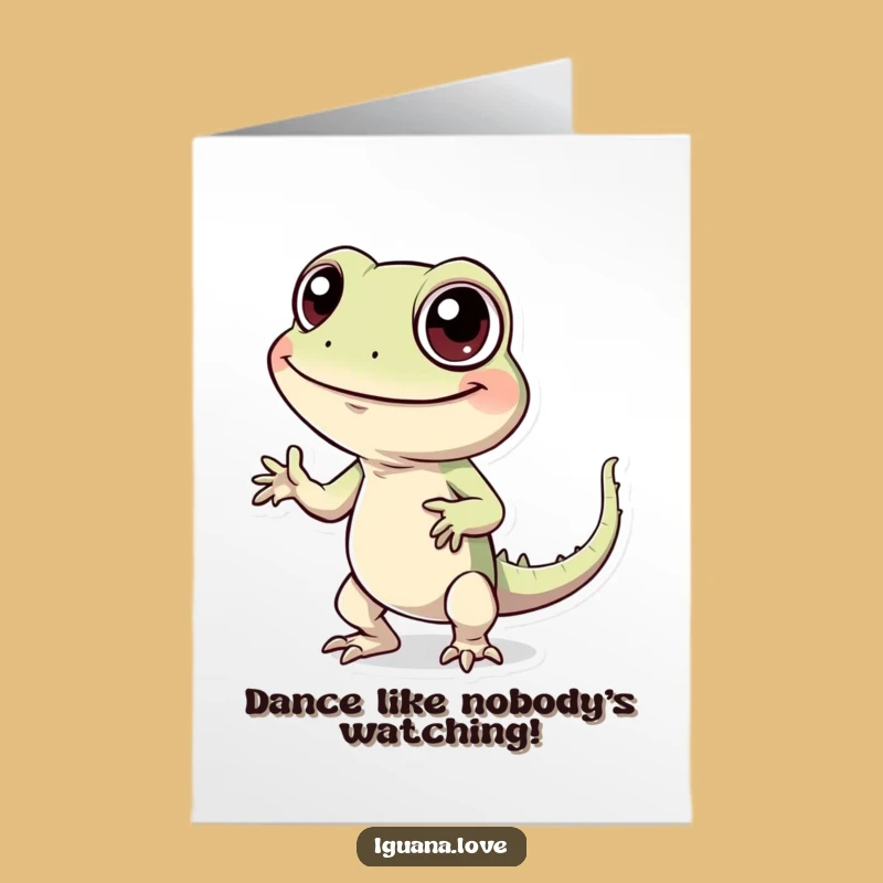 Free Printable Birthday Card: Silly Iguana Dance - Funny Downloadable Gift