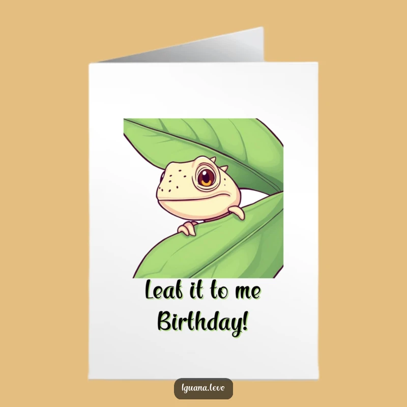 Free Printable Iguana Birthday Card: Funny Peeking Lizard Downloadable Surprise Gift