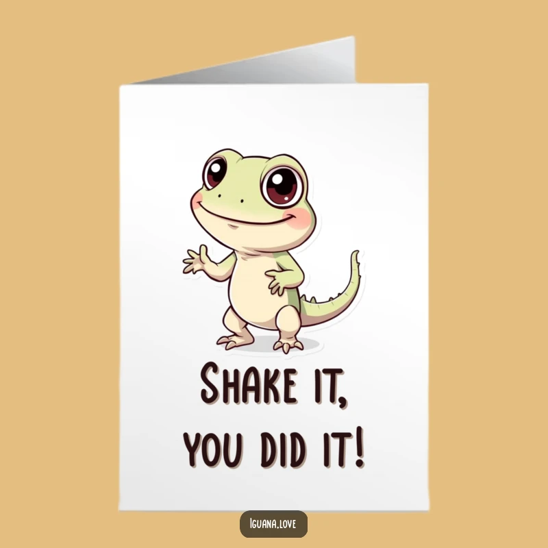 Free Printable Congrats Card: Silly Iguana Dance - Funny Downloadable Gift