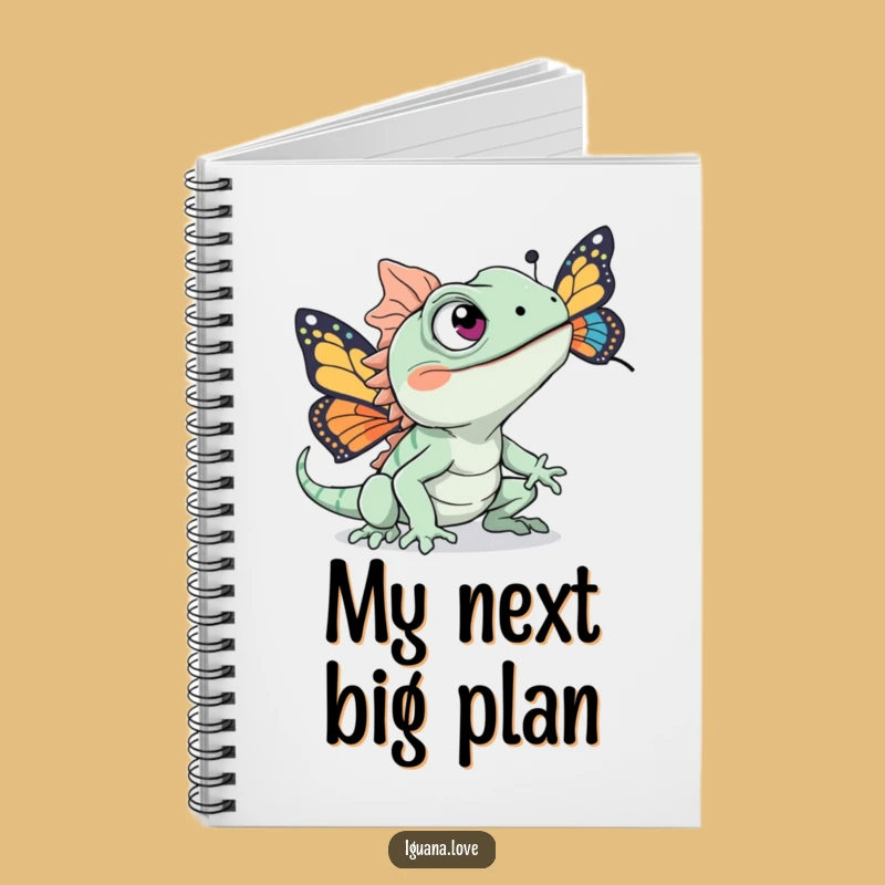 Funny Chasing Iguana Notebook - Excited Eyes Journal for Ideas Gift