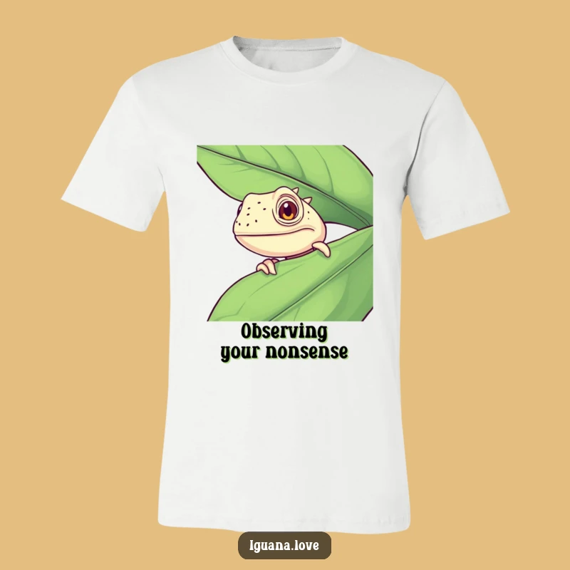 Funny Curious Iguana T-Shirt - Hilarious Reptile Peek Graphic Tee