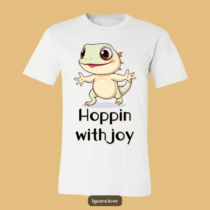 Funny Iguana Hop T-Shirt: Wide-Eyed Fun, Joyful Design, Great Funny Gift