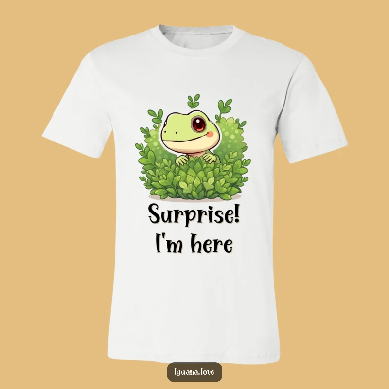 Funny Peeking Iguana T-Shirt - Playful Bush Explorer Tee Gift
