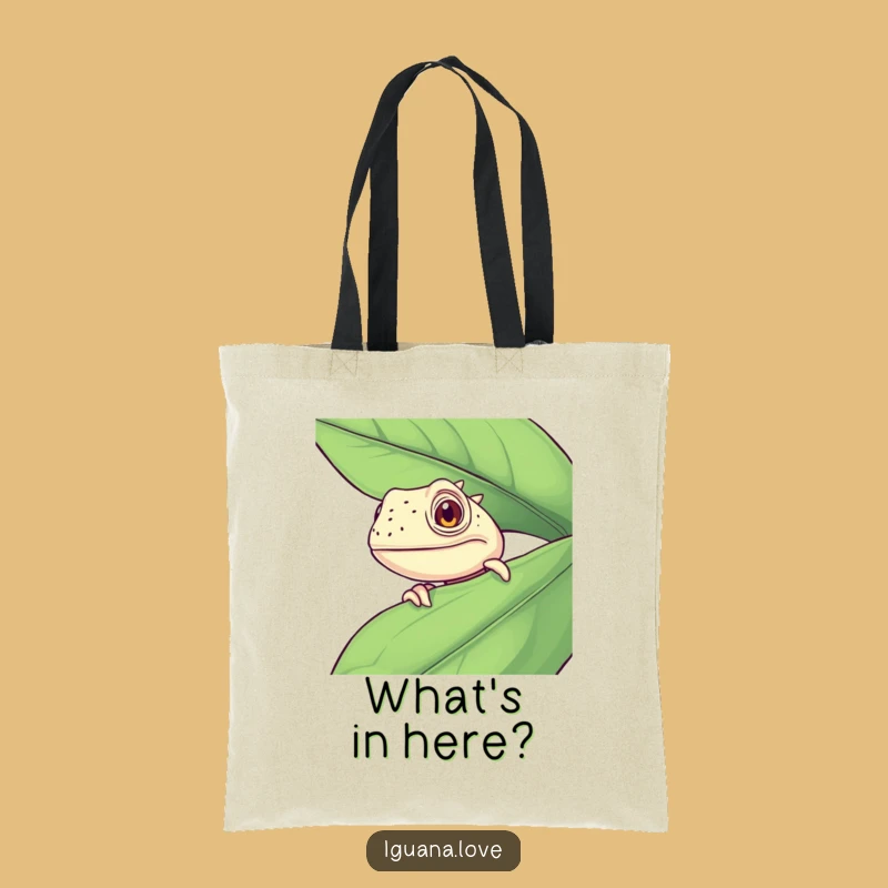 Funny Curious Iguana Tote Bag - Eco-Friendly & Hilarious Reptile Accessory