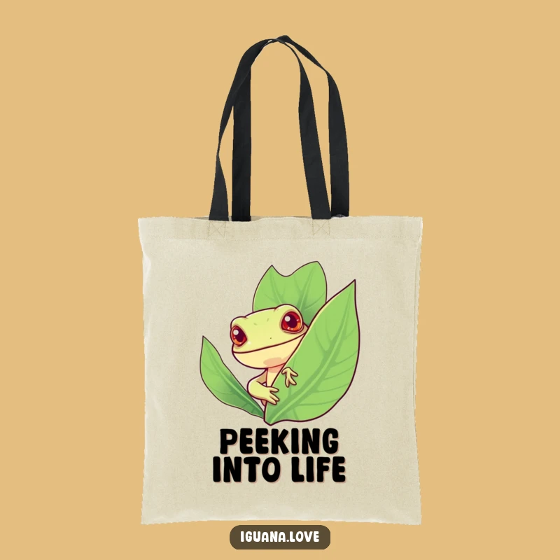 Funny Iguana Leaf Tote Bag: Carry Your Curiosity and Laughs Everywhere